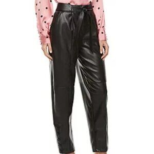 Ryegrass Faux Leather Joggers in Black